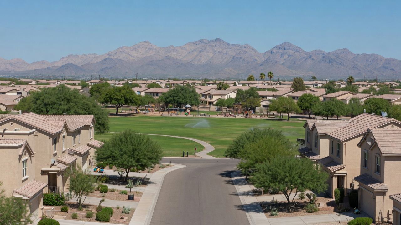 A family neighbourhood in Sahuarita, Arizona